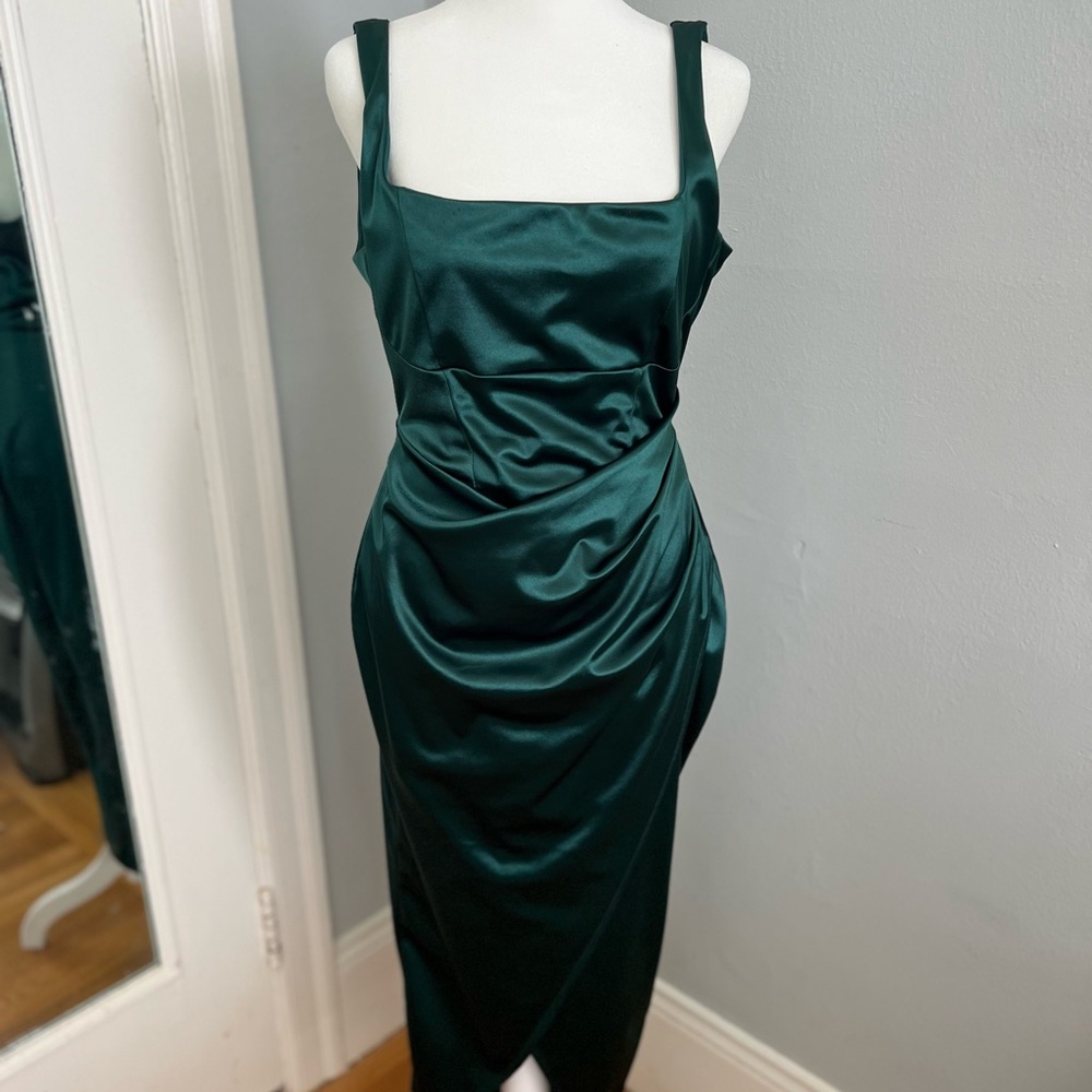Hunter Green Midi Length Dress.